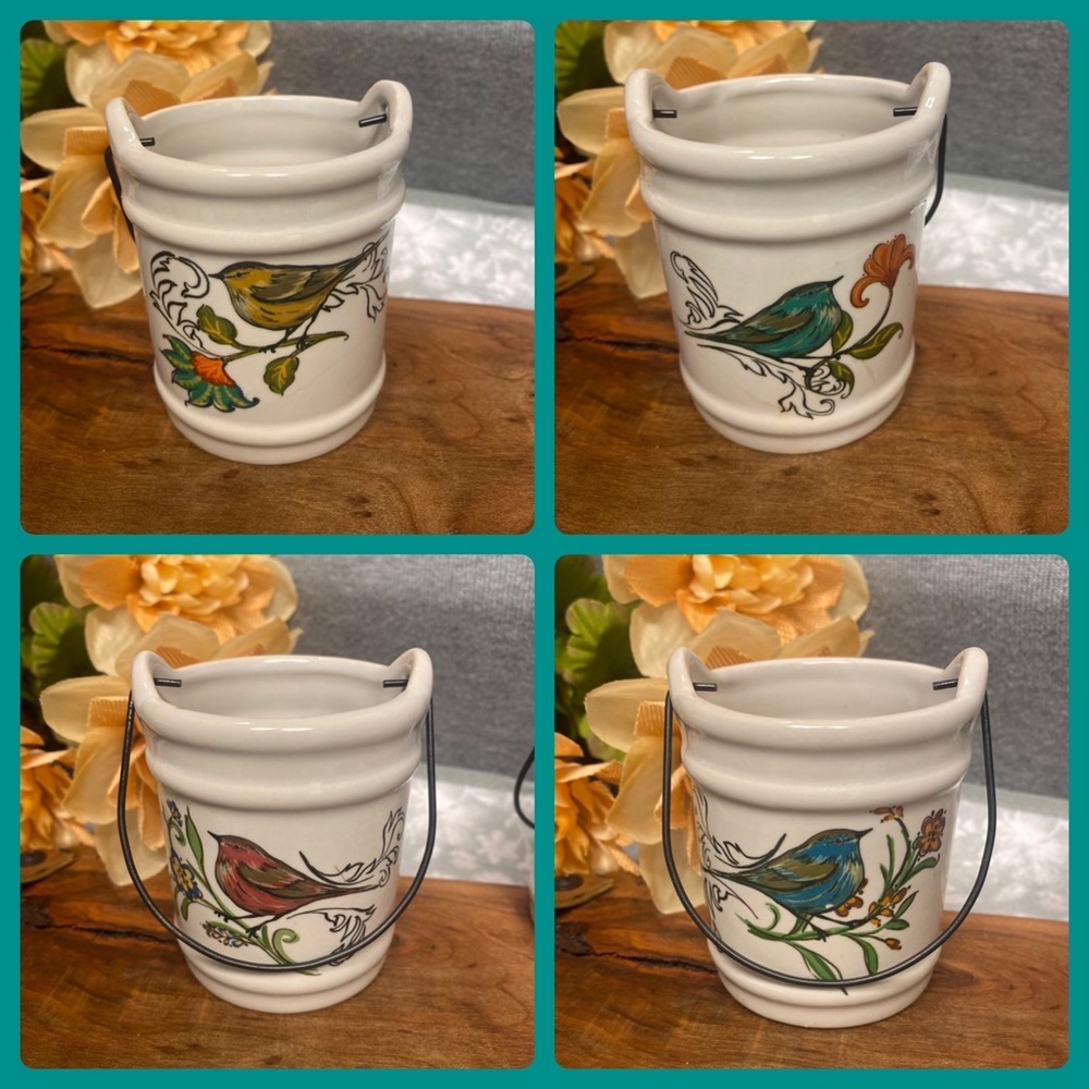 Bird Planter Pails. (Set of 4)